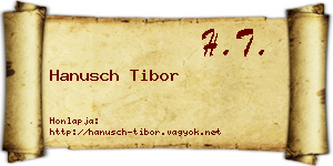 Hanusch Tibor névjegykártya